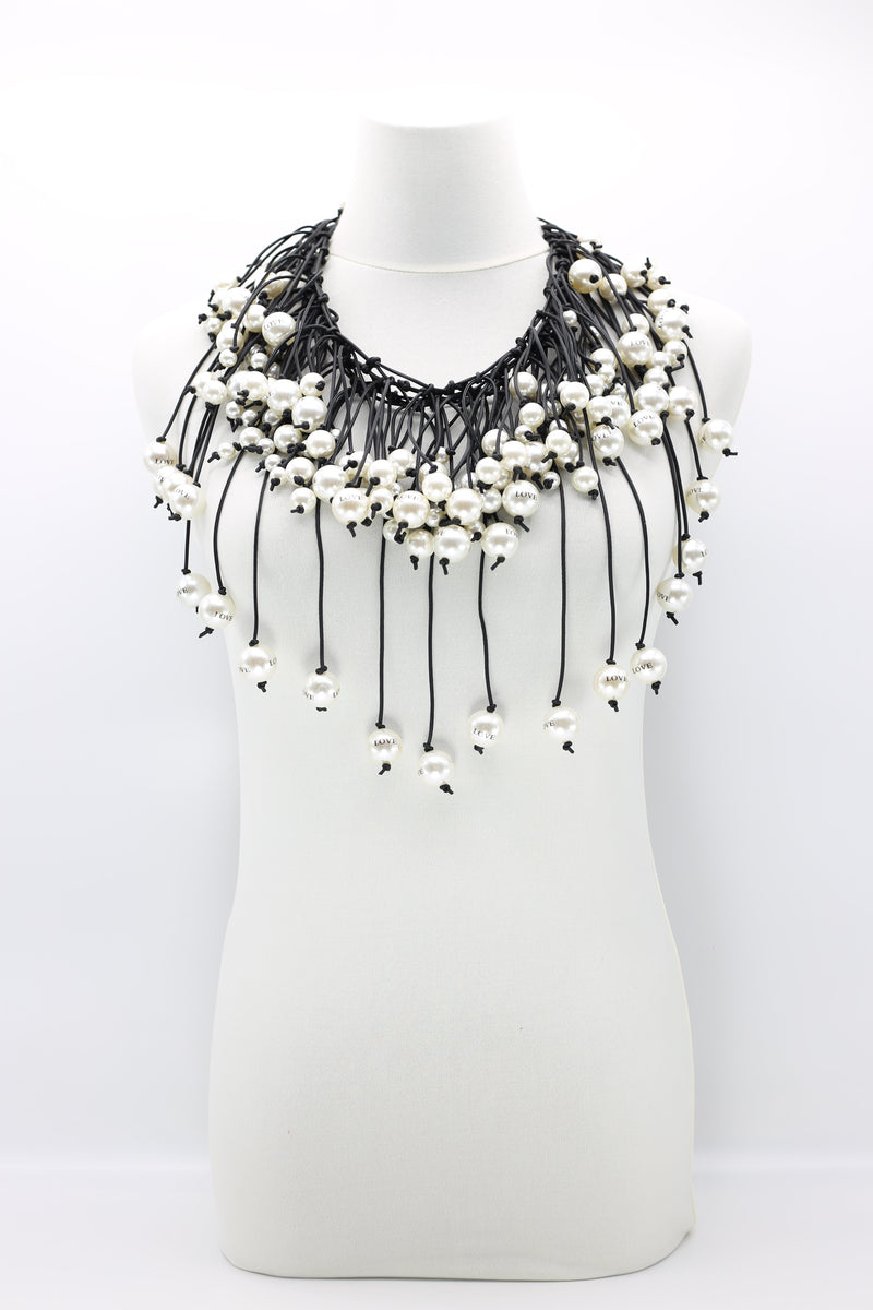 Faux Pearl Cape Necklace - Love letter - Jianhui London