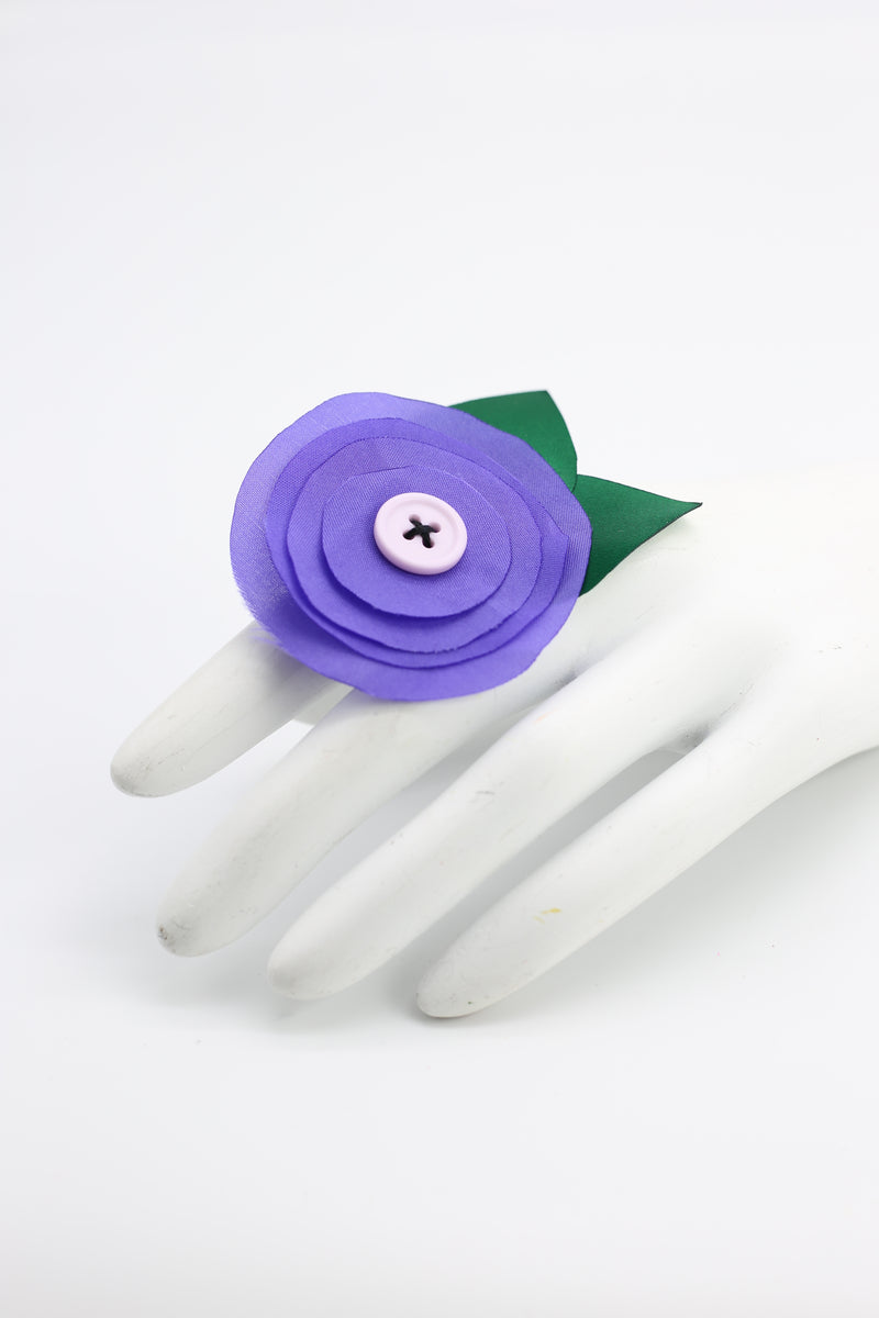 Handmade Recycled Fabric Flower Ring - Jianhui London