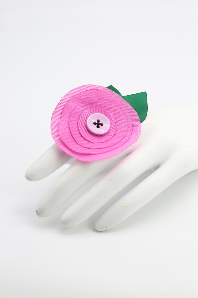 Handmade Recycled Fabric Flower Ring - Jianhui London