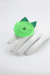 Handmade Recycled Fabric Flower Ring - Jianhui London