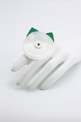 Handmade Recycled Fabric Flower Ring - Jianhui London