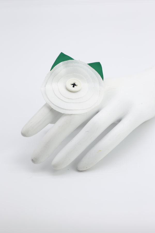 Handmade Recycled Fabric Flower Ring - Jianhui London