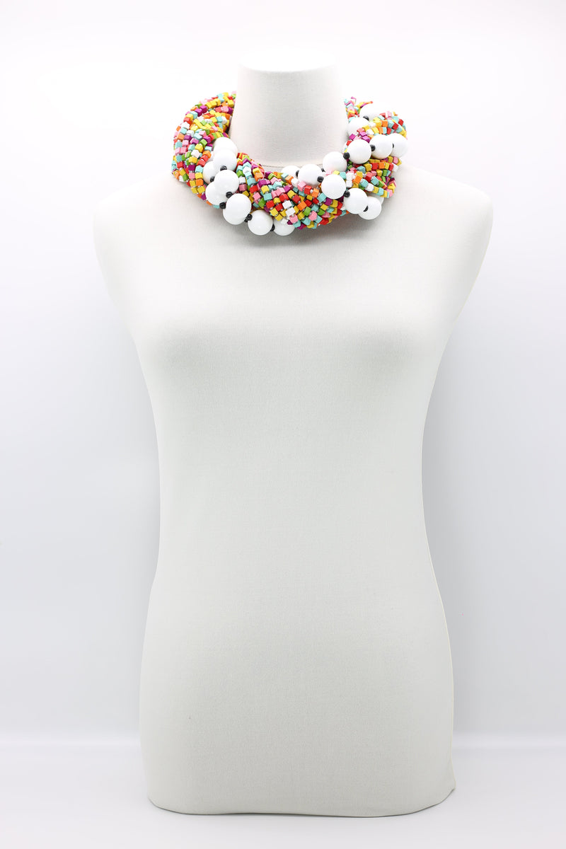 Next Pashmina & Round Beads Necklaces Set - Summer multicolour - Jianhui London