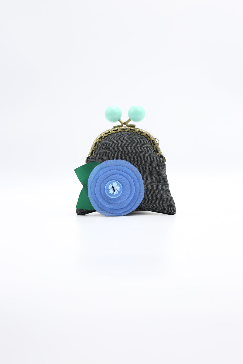 Handmade Recycled Fabric Flower Purse - Jianhui London