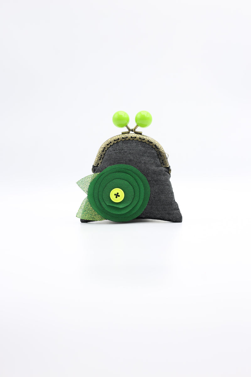 Handmade Recycled Fabric Flower Purse - Jianhui London