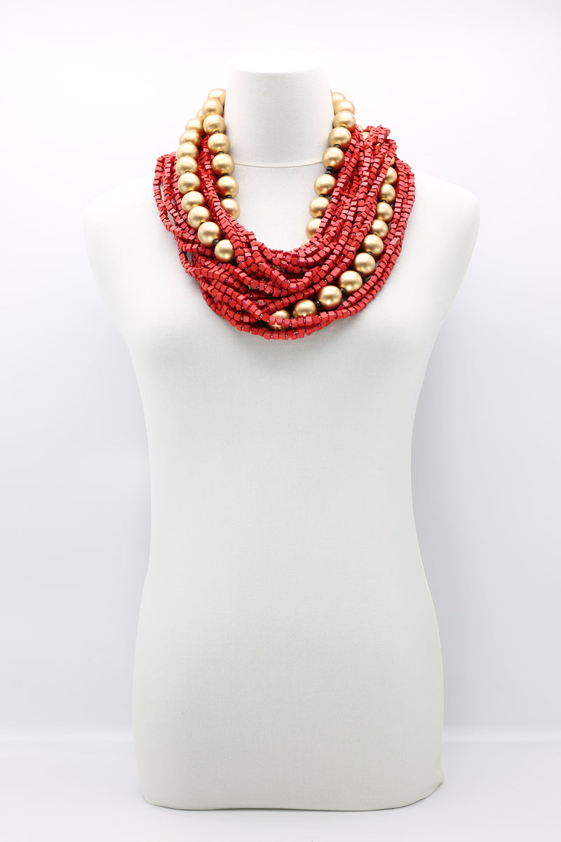 Next Pashmina & Round Beads Necklaces Set - Jianhui London