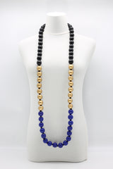 Wooden Beads Colour Block Necklace - Jianhui London
