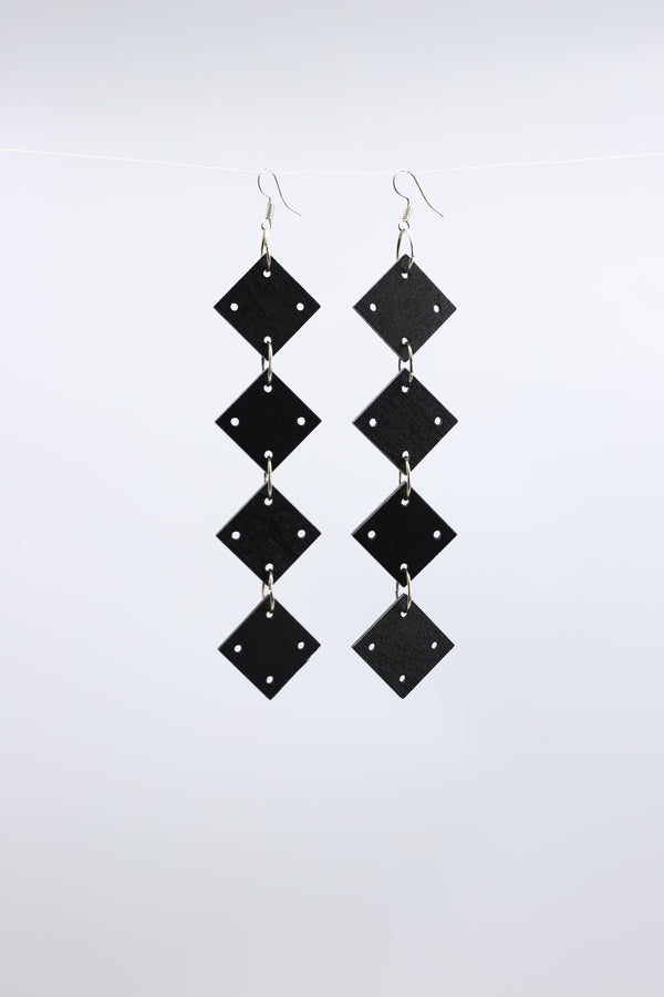 Squares Chain Earrings - Jianhui London
