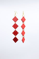 Squares Chain Earrings - Jianhui London