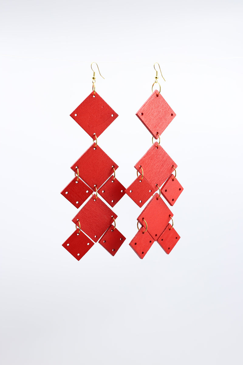 Squares Chandelier Earrings - Jianhui London