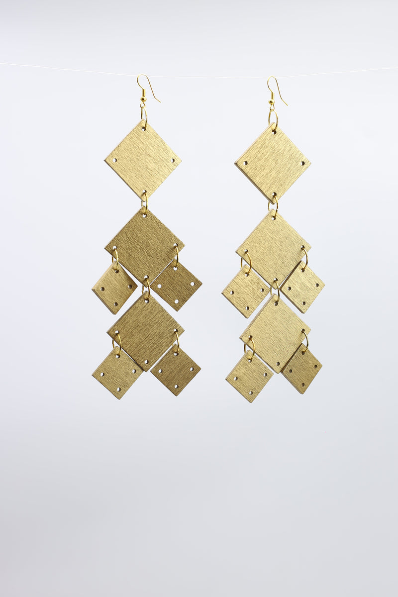 Squares Chandelier Earrings - Jianhui London