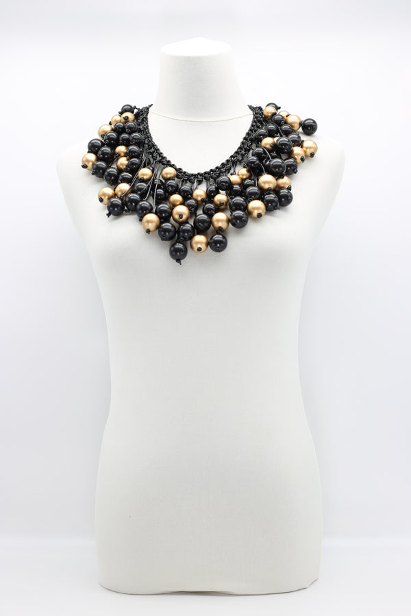Berry Beads on Hand-woven Leatherette Necklace - Jianhui London