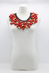Berry Beads on Hand-woven Leatherette Necklace - Jianhui London