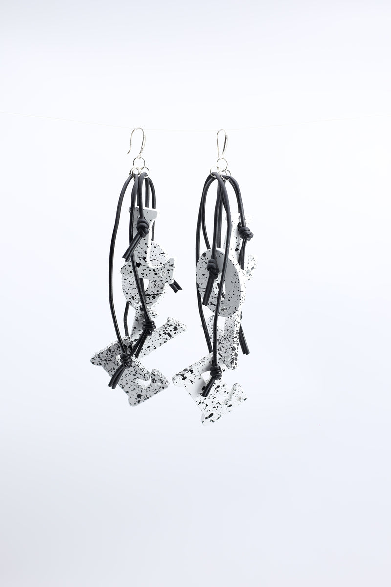 Big LOVE on Leatherette Earrings- Hand painted - Jianhui London