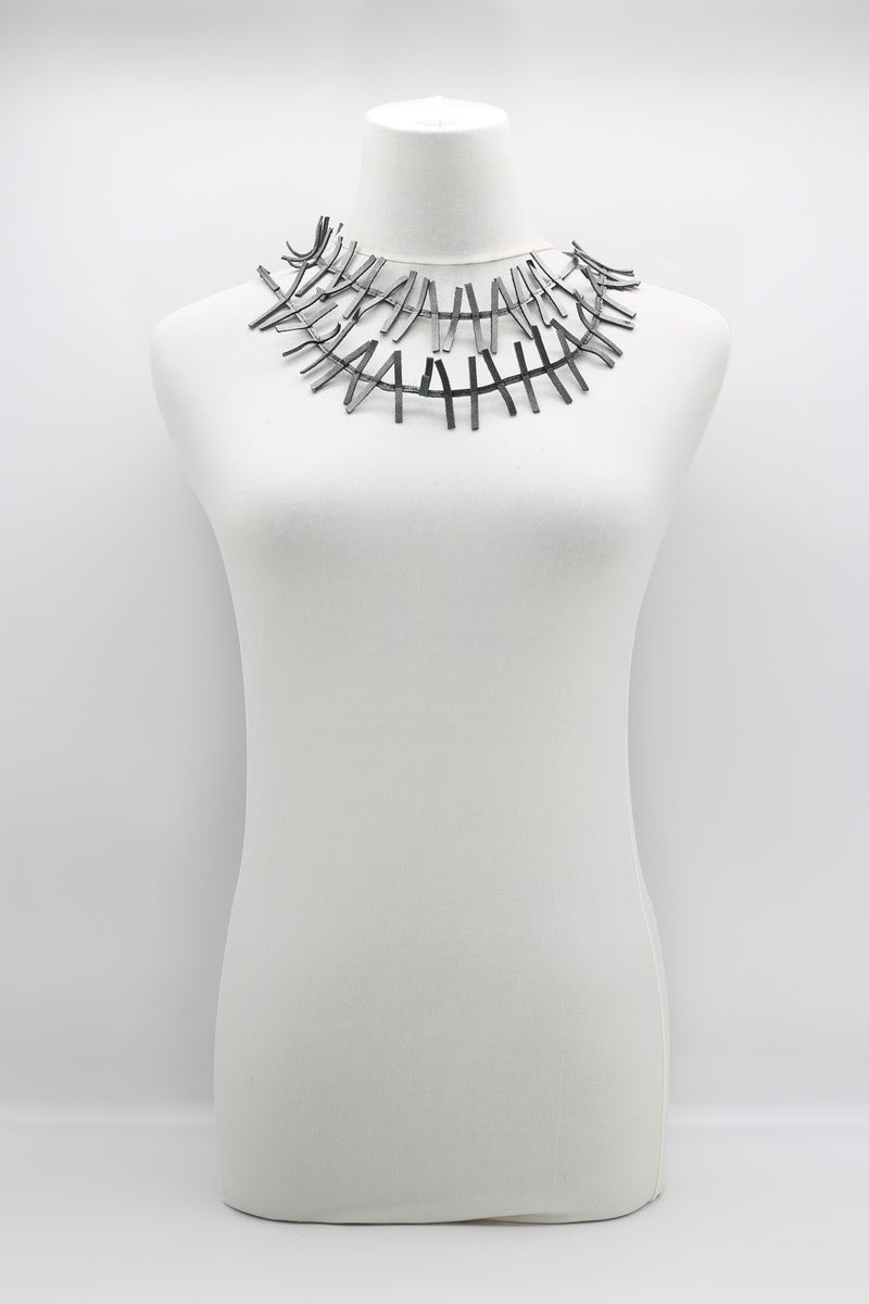 Recycled Leather Fir Necklaces - Hand painted - Jianhui London