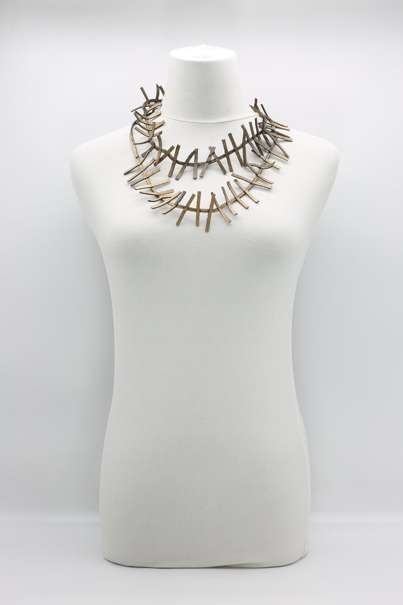 Recycled Leather Fir Necklaces - Hand painted - Jianhui London