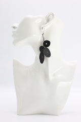 Recycled Newspaper Water Lily On Fishing Wire Earrings - Jianhui London