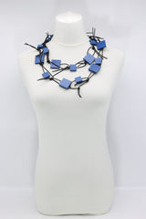 Wooden Squares on Leatherette Chain Necklaces - Jianhui London