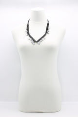 Small LOVE on Leather Strips Necklace - Jianhui London