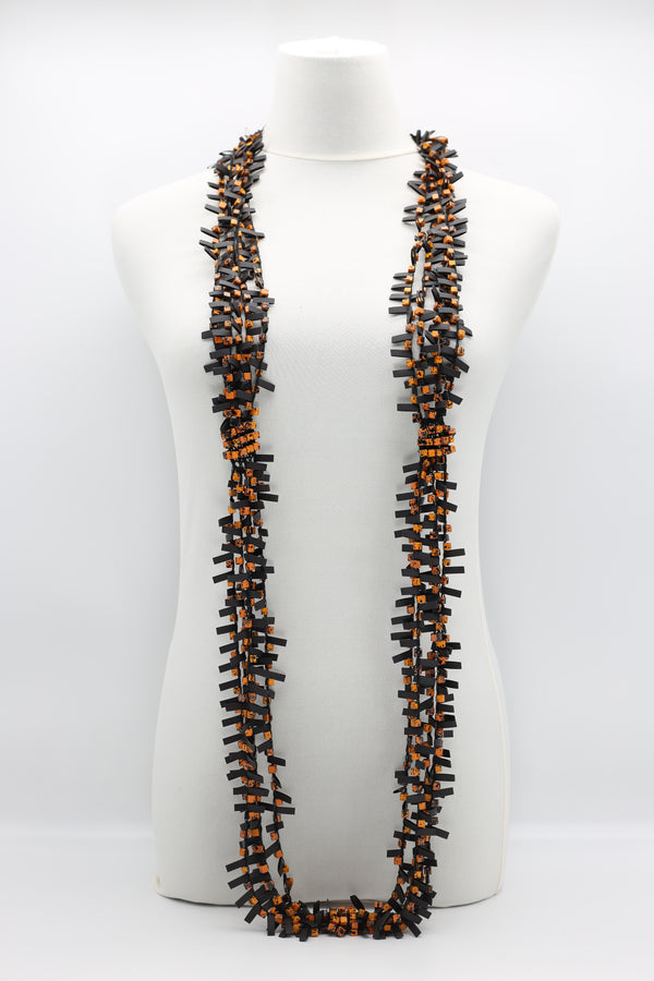 Hand-crocheted Wooden Beads and Rubber Necklaces - Jianhui London