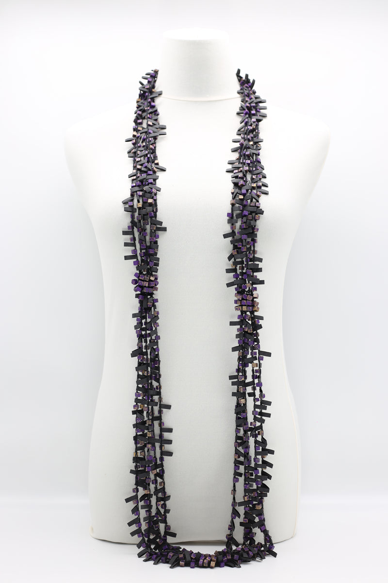 Hand-crocheted Wooden Beads and Rubber Necklaces - Jianhui London