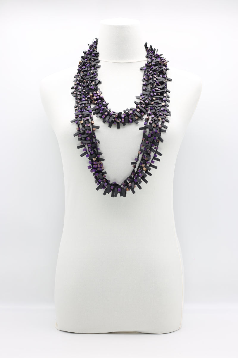 Hand-crocheted Wooden Beads and Rubber Necklaces - Jianhui London