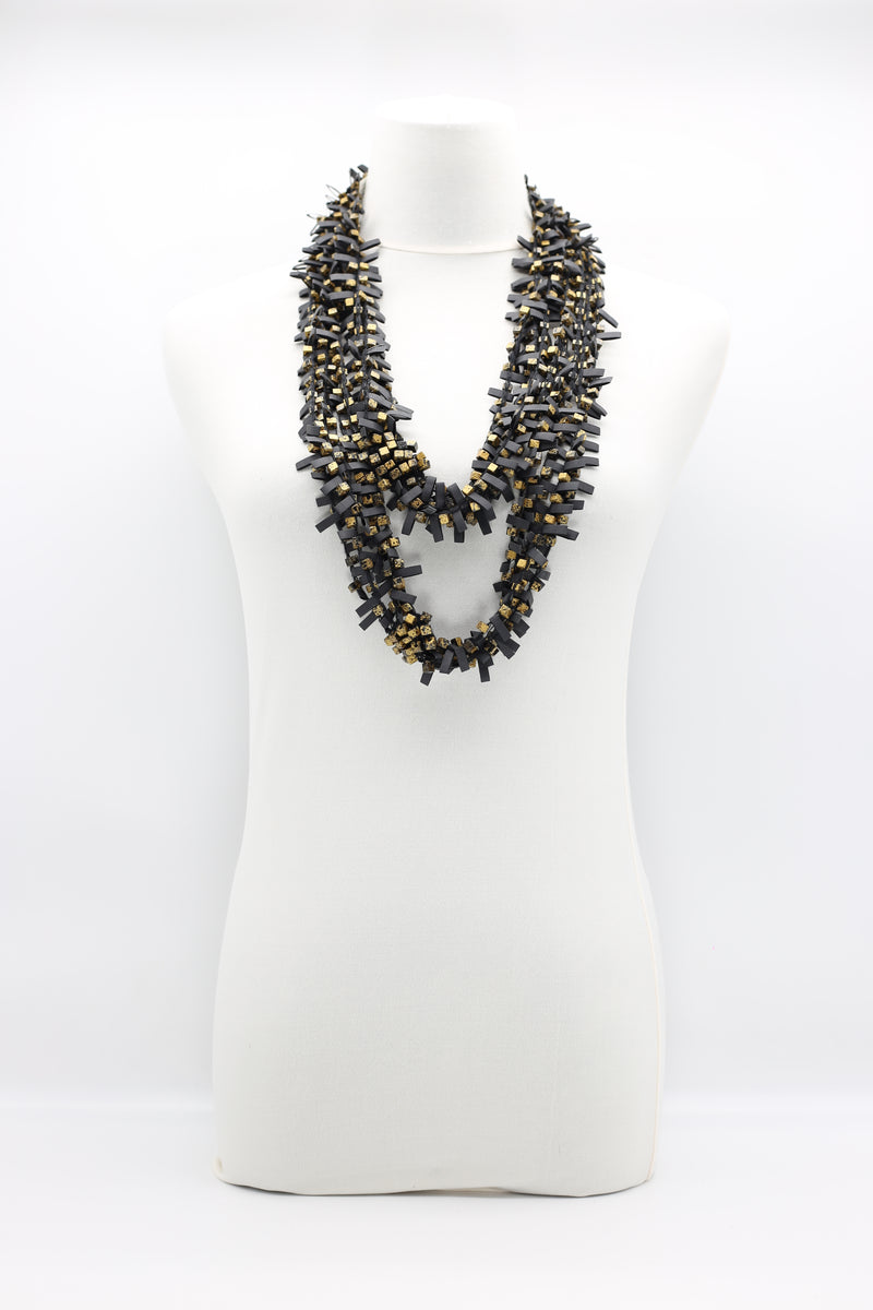 Hand-crocheted Wooden Beads and Rubber Necklaces - Jianhui London