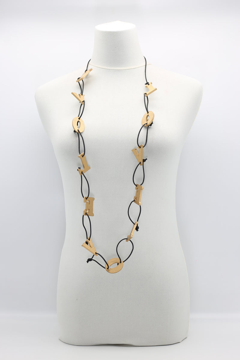 Big LOVE on Leatherette Chain Necklace - Jianhui London