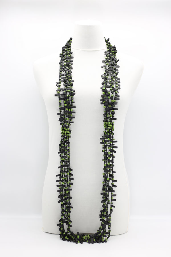 Hand-crocheted Wooden Beads and Rubber Necklaces - Jianhui London