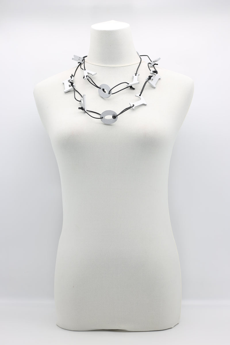 Big LOVE on Leatherette Chain Necklace - Jianhui London