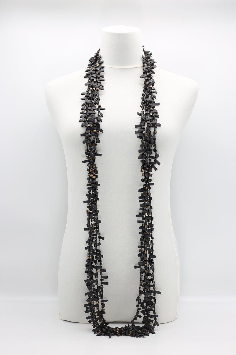 Hand-crocheted Wooden Beads and Rubber Necklaces - Jianhui London