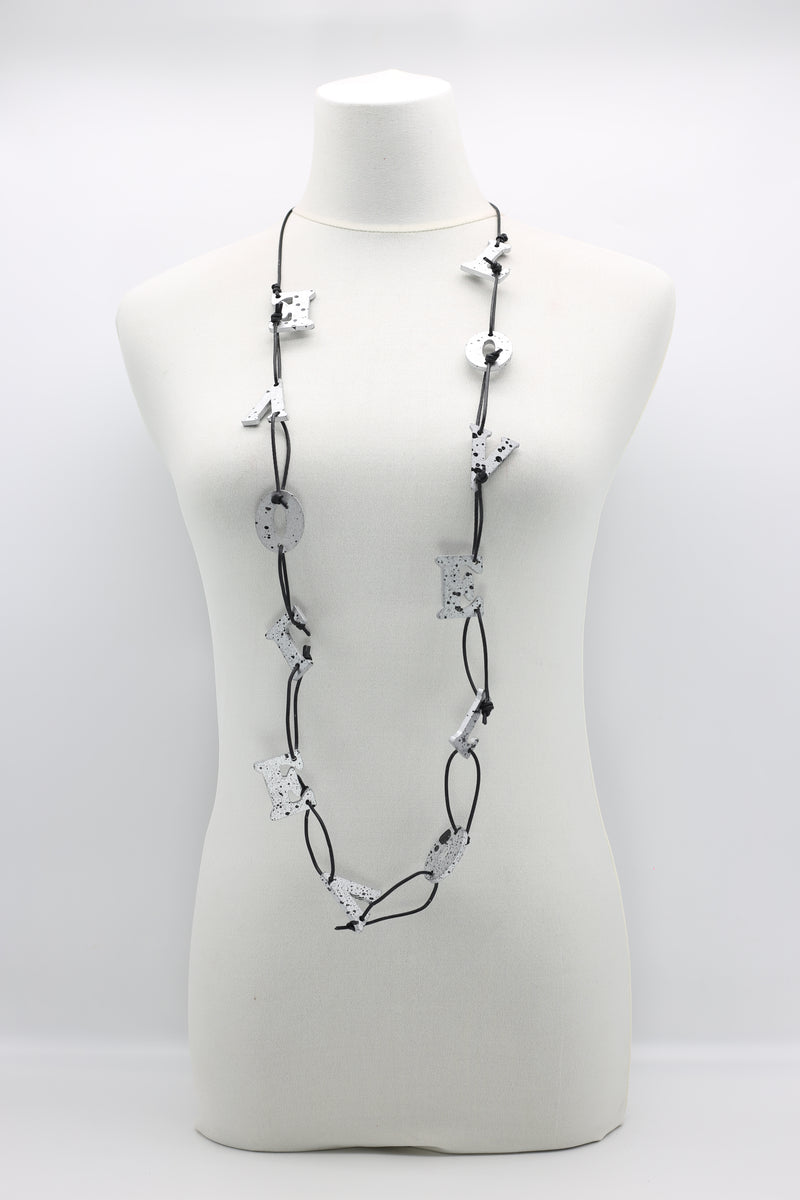 Big LOVE on Leatherette Chain Necklace - Hand-painted - Jianhui London