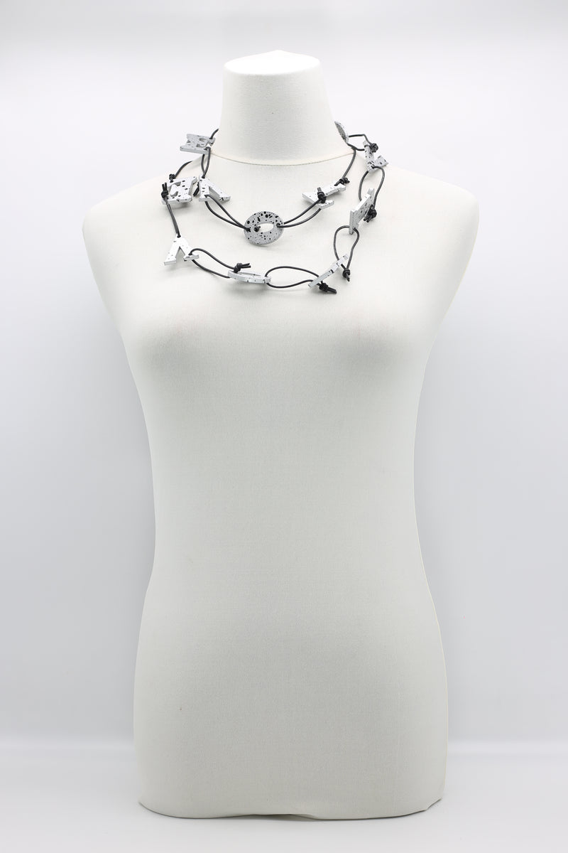 Big LOVE on Leatherette Chain Necklace - Hand-painted - Jianhui London