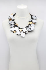 Wooden Squares on Cotton Cord Necklace - Duo - Long - Jianhui London