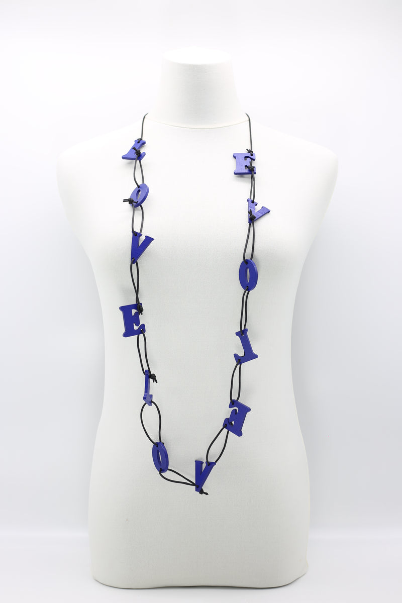 Big LOVE on Leatherette Chain Necklace - Jianhui London