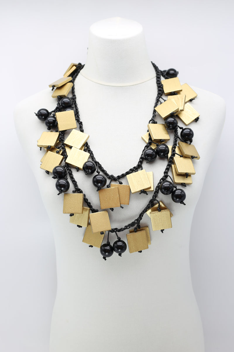 Squares & Beads Necklace - Jianhui London