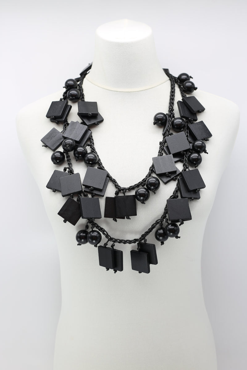 Squares & Beads Necklace - Jianhui London