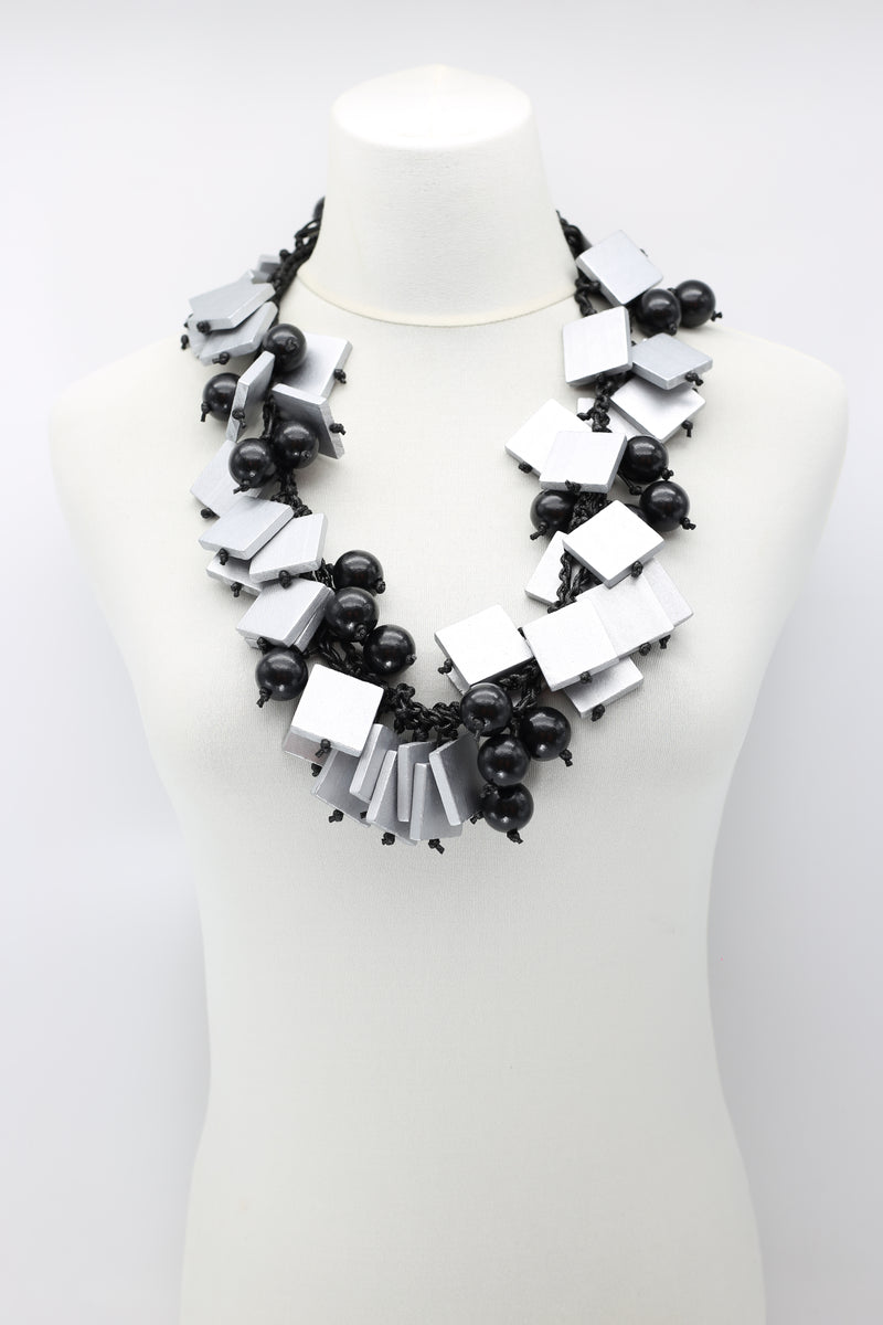 Squares & Beads Necklace - Jianhui London