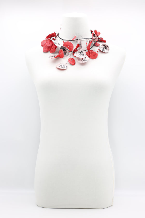 Recycled Newspaper Love in Chinese on fishing wire Necklace - Jianhui London