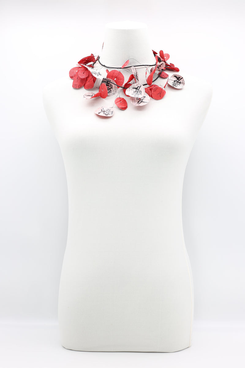 Recycled Newspaper Love in Chinese on fishing wire Necklace - Jianhui London