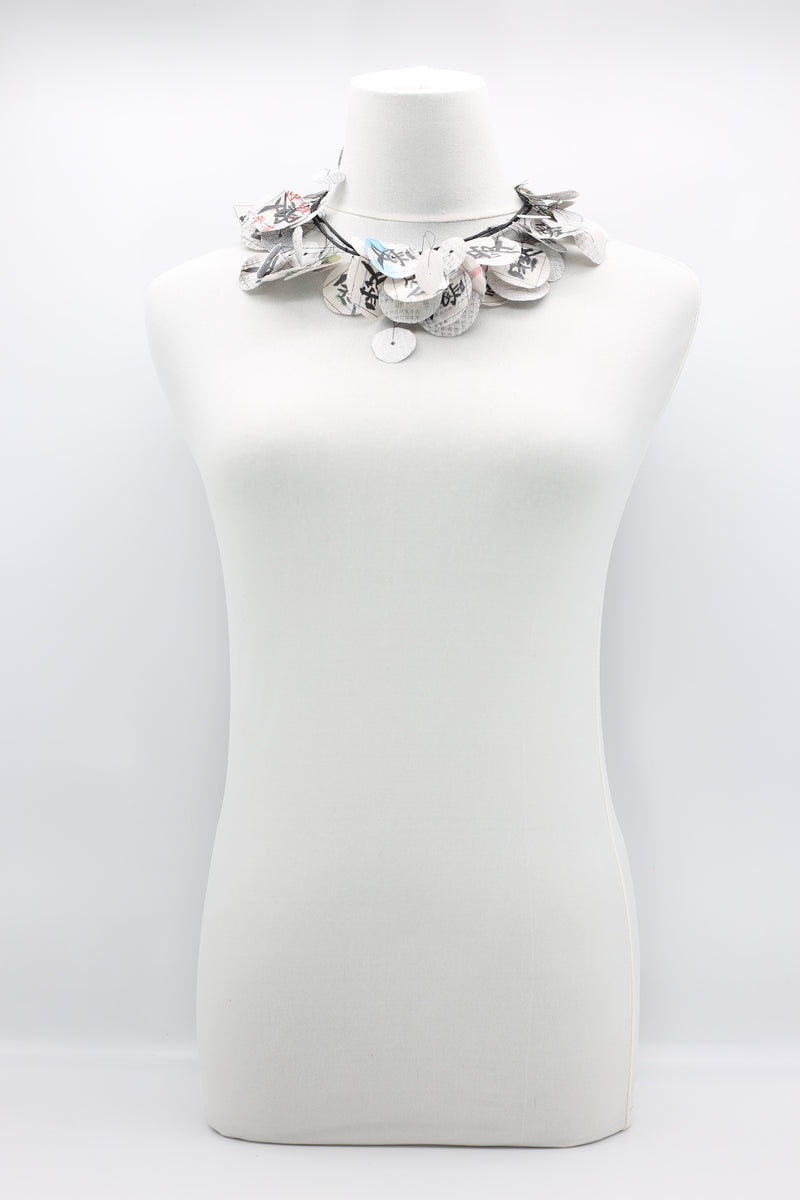 Recycled Newspaper Love in Chinese on fishing wire Necklace - Jianhui London