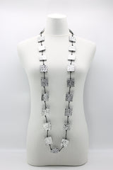Recycled wood hand painted Necklace - Jianhui London