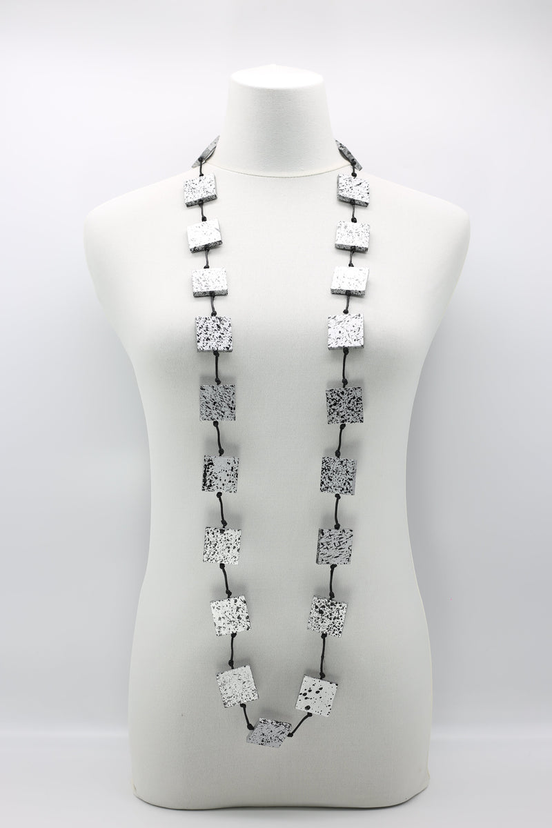Recycled wood hand painted Necklace - Jianhui London