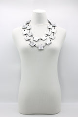 Recycled wood hand painted Necklace - Jianhui London