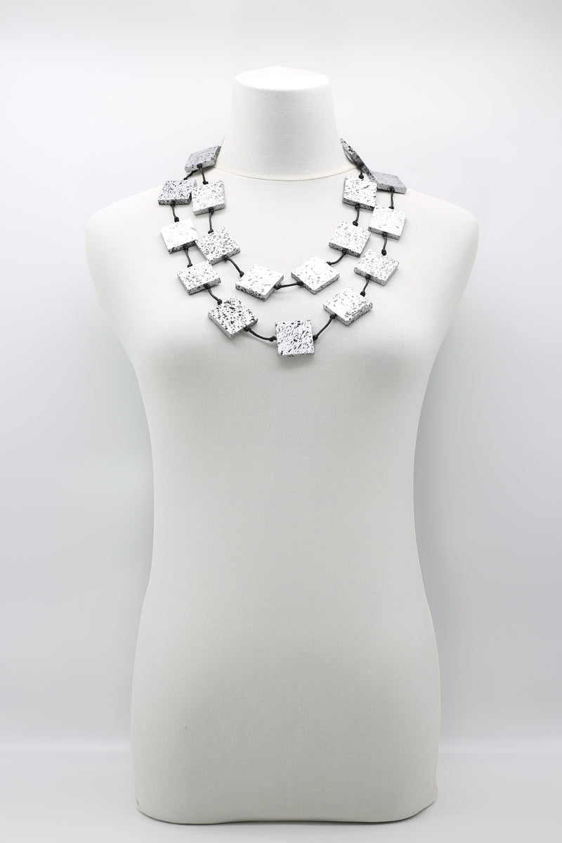 Recycled wood hand painted Necklace - Jianhui London