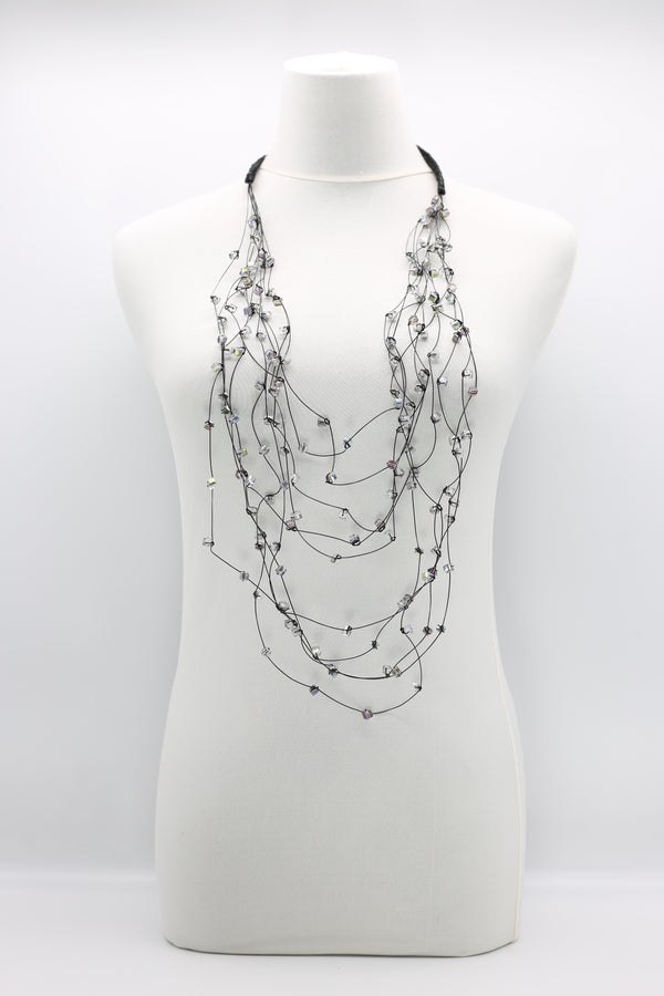 Crystal Cubes on Fishing Wire Necklaces - Small - Jianhui London
