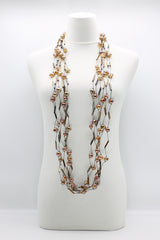6-strand crystal tube mixed with crystal eggs necklace - Jianhui London
