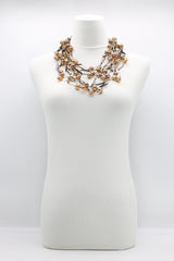 6-strand crystal tube mixed with crystal eggs necklace - Jianhui London