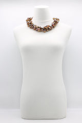 6-strand crystal tube mixed with crystal eggs necklace - Jianhui London