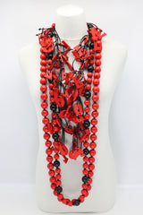 Christmas Collection Big LOVE & Beads Necklaces Set - Red/Black - Jianhui London
